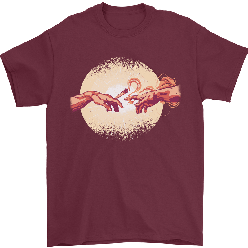 Weed Creation Funny Cannabis Drug Culture Mens T-Shirt 100% Cotton Maroon