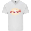 Weed Creation Funny Cannabis Drug Culture Mens V-Neck Cotton T-Shirt White