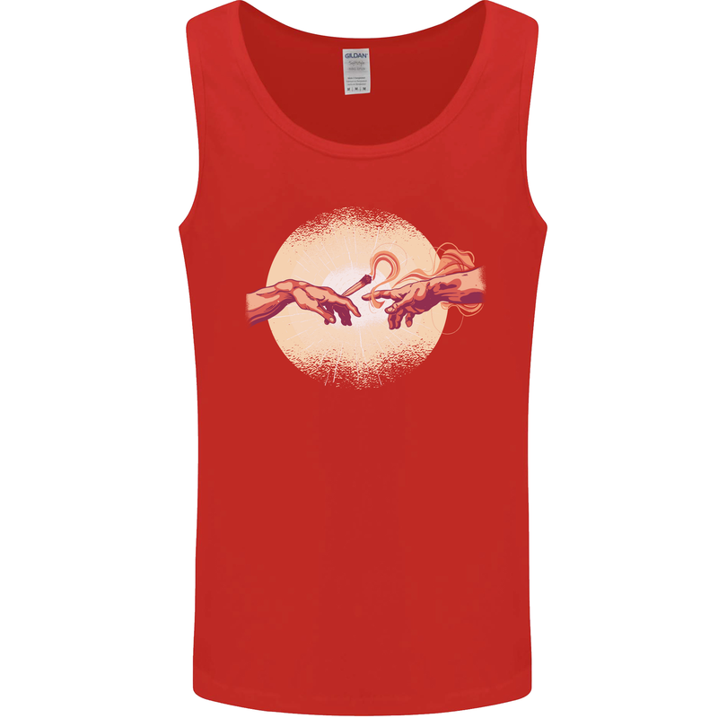 Weed Creation Funny Cannabis Drug Culture Mens Vest Tank Top Red