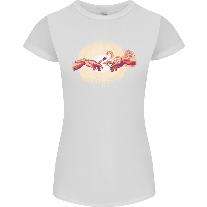 Weed Creation Funny Cannabis Drug Culture Womens Petite Cut T-Shirt White