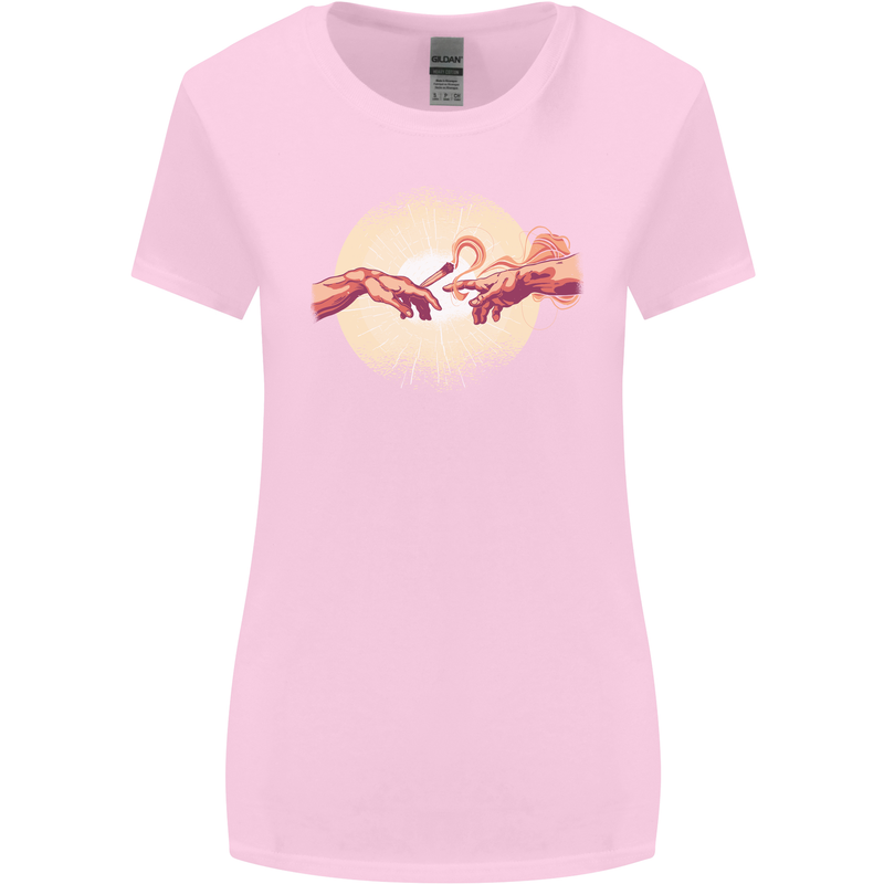 Weed Creation Funny Cannabis Drug Culture Womens Wider Cut T-Shirt Light Pink