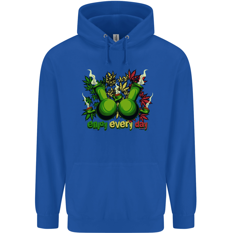 Weed Enjoy Every Day Cannabis Drugs Bong Mens 80% Cotton Hoodie Royal Blue