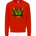 Weed Enjoy Every Day Cannabis Drugs Bong Mens Sweatshirt Jumper Bright Red