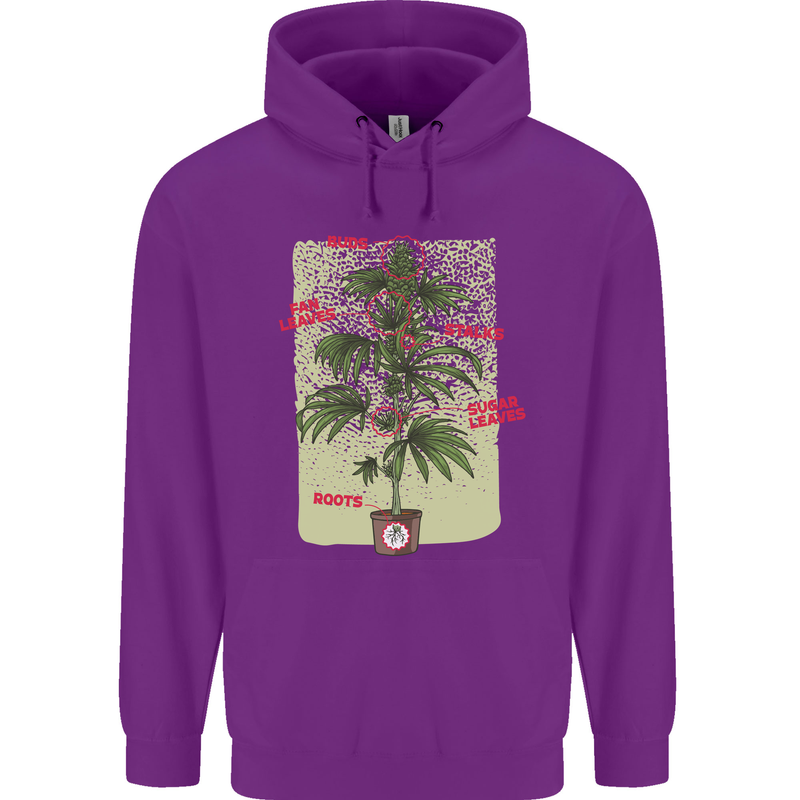 Weed Plant Cannabis Bud Drugs Marijuana Childrens Kids Hoodie Purple