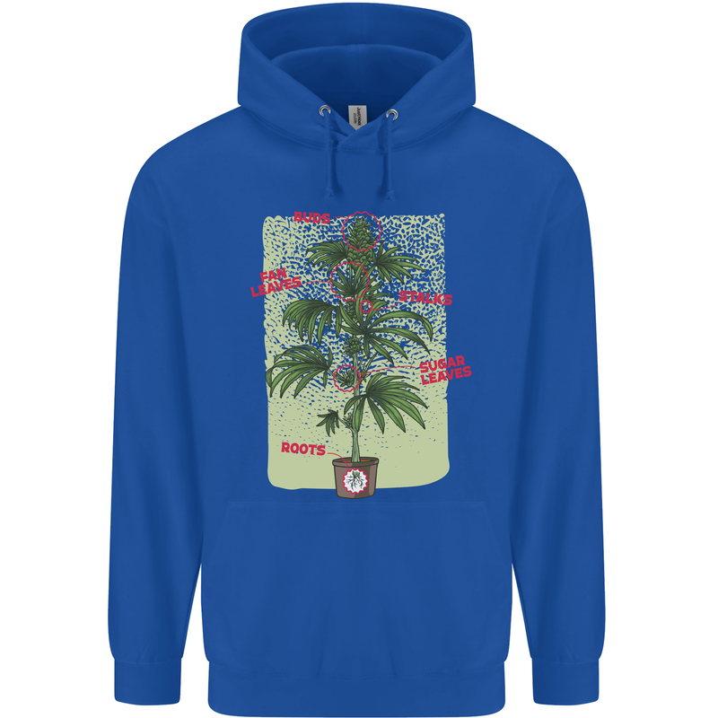 Weed Plant Cannabis Bud Drugs Marijuana Childrens Kids Hoodie Royal Blue