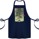 Weed Plant Cannabis Bud Drugs Marijuana Cotton Apron 100% Organic Navy Blue