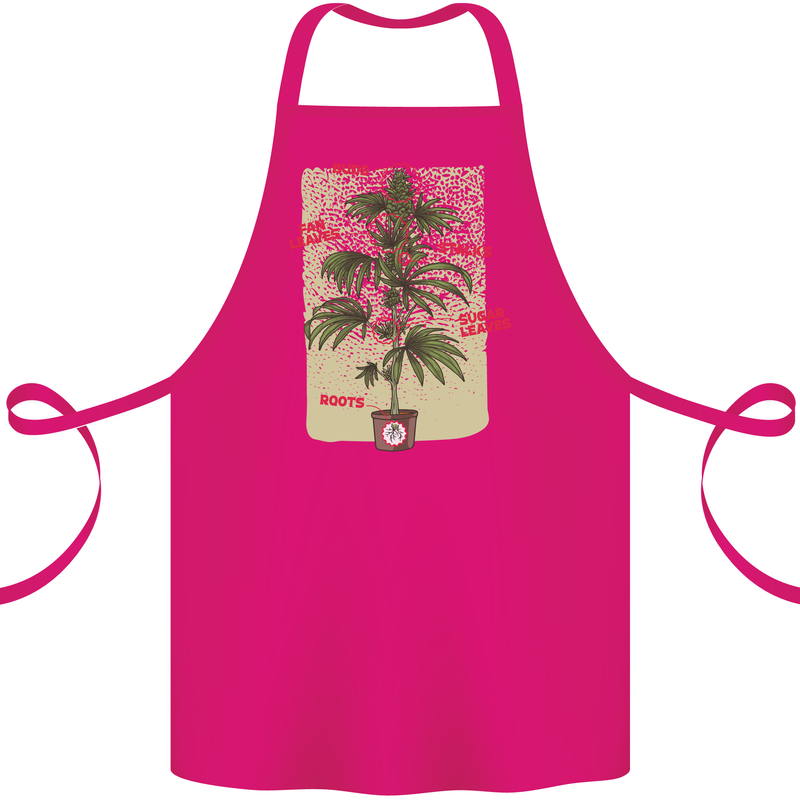Weed Plant Cannabis Bud Drugs Marijuana Cotton Apron 100% Organic Pink