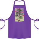 Weed Plant Cannabis Bud Drugs Marijuana Cotton Apron 100% Organic Purple