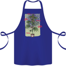 Weed Plant Cannabis Bud Drugs Marijuana Cotton Apron 100% Organic Royal Blue