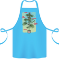 Weed Plant Cannabis Bud Drugs Marijuana Cotton Apron 100% Organic Turquoise