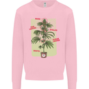Weed Plant Cannabis Bud Drugs Marijuana Kids Sweatshirt Jumper Light Pink