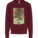 Weed Plant Cannabis Bud Drugs Marijuana Kids Sweatshirt Jumper Maroon