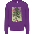Weed Plant Cannabis Bud Drugs Marijuana Kids Sweatshirt Jumper Purple