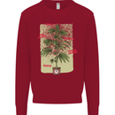 Weed Plant Cannabis Bud Drugs Marijuana Kids Sweatshirt Jumper Red