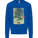 Weed Plant Cannabis Bud Drugs Marijuana Kids Sweatshirt Jumper Royal Blue