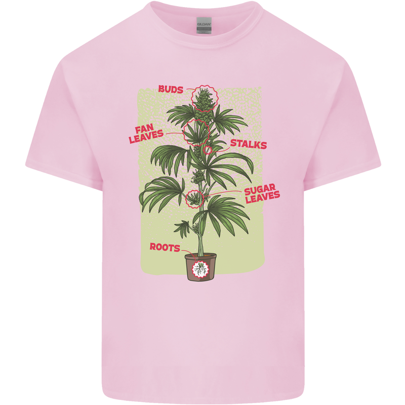 Weed Plant Cannabis Bud Drugs Marijuana Kids T-Shirt Childrens Light Pink