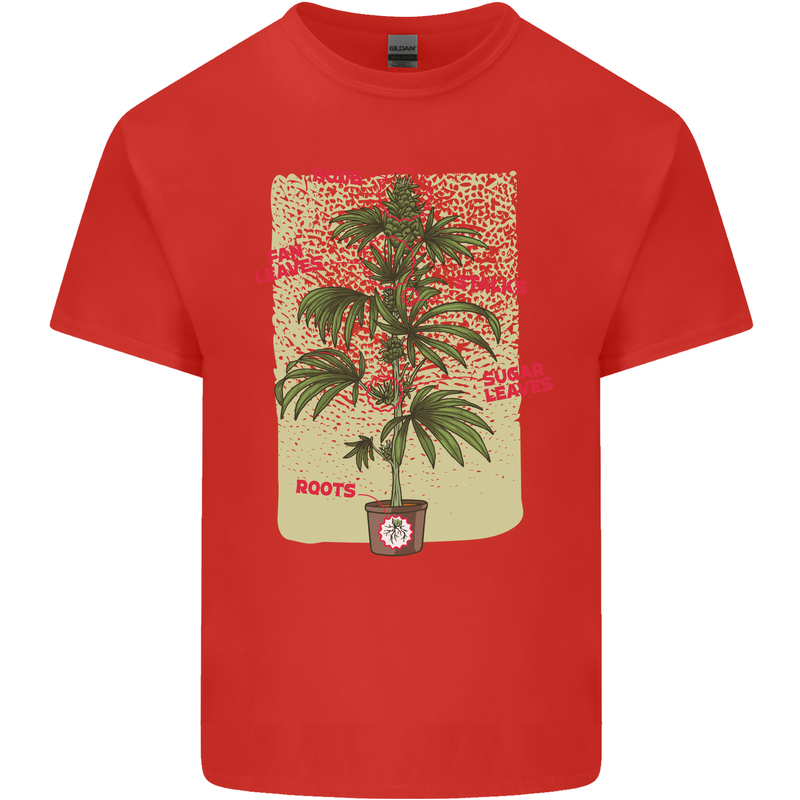 Weed Plant Cannabis Bud Drugs Marijuana Kids T-Shirt Childrens Red