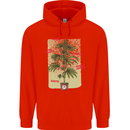 Weed Plant Cannabis Bud Drugs Marijuana Mens 80% Cotton Hoodie Bright Red