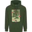 Weed Plant Cannabis Bud Drugs Marijuana Mens 80% Cotton Hoodie Forest Green