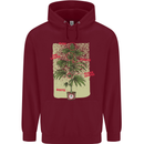 Weed Plant Cannabis Bud Drugs Marijuana Mens 80% Cotton Hoodie Maroon