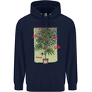 Weed Plant Cannabis Bud Drugs Marijuana Mens 80% Cotton Hoodie Navy Blue
