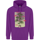 Weed Plant Cannabis Bud Drugs Marijuana Mens 80% Cotton Hoodie Purple