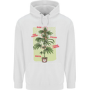 Weed Plant Cannabis Bud Drugs Marijuana Mens 80% Cotton Hoodie White