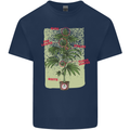 Weed Plant Cannabis Bud Drugs Marijuana Mens Cotton T-Shirt Tee Top Navy Blue