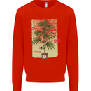 Weed Plant Cannabis Bud Drugs Marijuana Mens Sweatshirt Jumper Bright Red