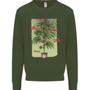 Weed Plant Cannabis Bud Drugs Marijuana Mens Sweatshirt Jumper Forest Green