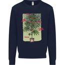 Weed Plant Cannabis Bud Drugs Marijuana Mens Sweatshirt Jumper Navy Blue