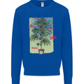 Weed Plant Cannabis Bud Drugs Marijuana Mens Sweatshirt Jumper Royal Blue
