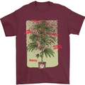 Weed Plant Cannabis Bud Drugs Marijuana Mens T-Shirt 100% Cotton Maroon