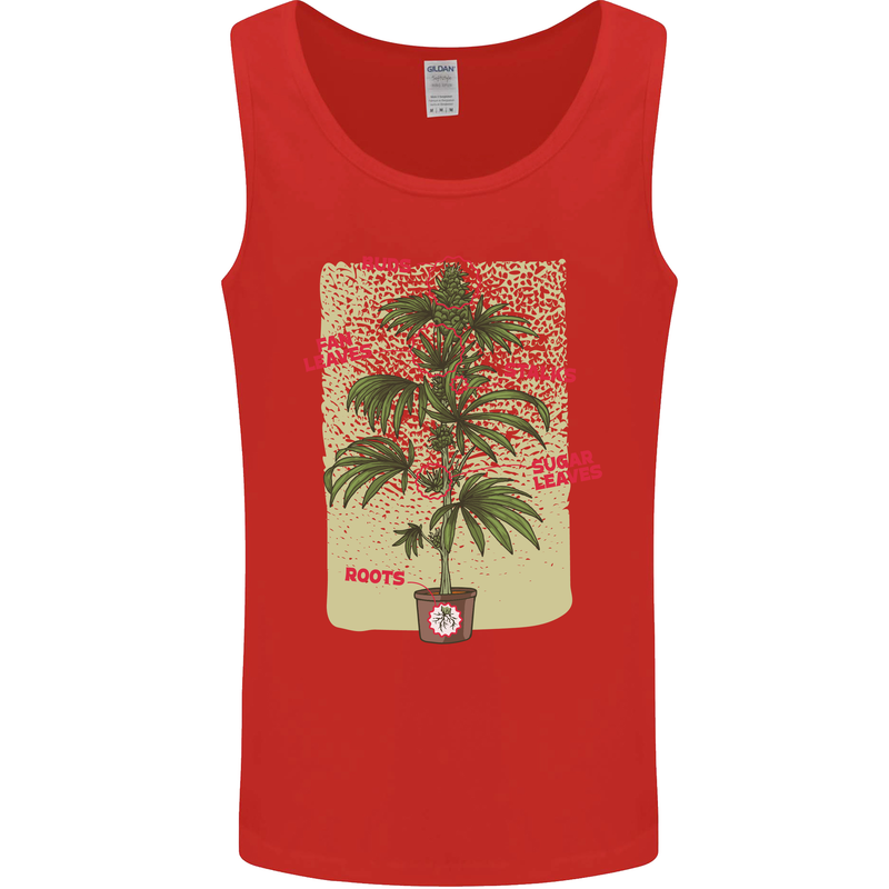Weed Plant Cannabis Bud Drugs Marijuana Mens Vest Tank Top Red