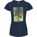 Weed Plant Cannabis Bud Drugs Marijuana Womens Petite Cut T-Shirt Navy Blue