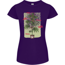 Weed Plant Cannabis Bud Drugs Marijuana Womens Petite Cut T-Shirt Purple
