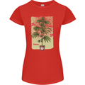 Weed Plant Cannabis Bud Drugs Marijuana Womens Petite Cut T-Shirt Red