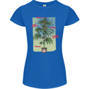 Weed Plant Cannabis Bud Drugs Marijuana Womens Petite Cut T-Shirt Royal Blue