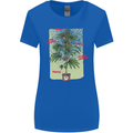 Weed Plant Cannabis Bud Drugs Marijuana Womens Wider Cut T-Shirt Royal Blue