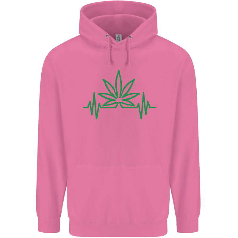 Weed Pulse Heart Cannabis Drugs ECG Childrens Kids Hoodie Azalea