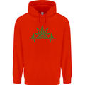 Weed Pulse Heart Cannabis Drugs ECG Childrens Kids Hoodie Bright Red