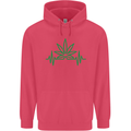 Weed Pulse Heart Cannabis Drugs ECG Childrens Kids Hoodie Heliconia