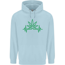 Weed Pulse Heart Cannabis Drugs ECG Childrens Kids Hoodie Light Blue