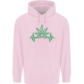 Weed Pulse Heart Cannabis Drugs ECG Childrens Kids Hoodie Light Pink