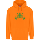 Weed Pulse Heart Cannabis Drugs ECG Childrens Kids Hoodie Orange