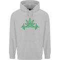 Weed Pulse Heart Cannabis Drugs ECG Childrens Kids Hoodie Sports Grey