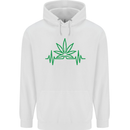 Weed Pulse Heart Cannabis Drugs ECG Childrens Kids Hoodie White