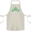 Weed Pulse Heart Cannabis Drugs ECG Cotton Apron 100% Organic Natural