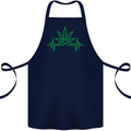Weed Pulse Heart Cannabis Drugs ECG Cotton Apron 100% Organic Navy Blue