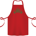 Weed Pulse Heart Cannabis Drugs ECG Cotton Apron 100% Organic Red
